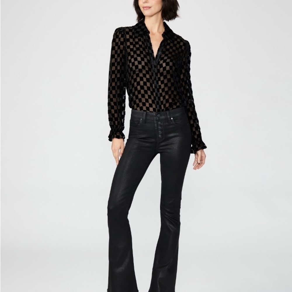 Luxe PAIGE Transcend Black Coated Denim.